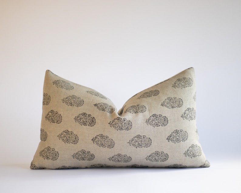 HabitationBoheme MARLOW Linen Lumbar Pillow Cover - Thumbnail 3