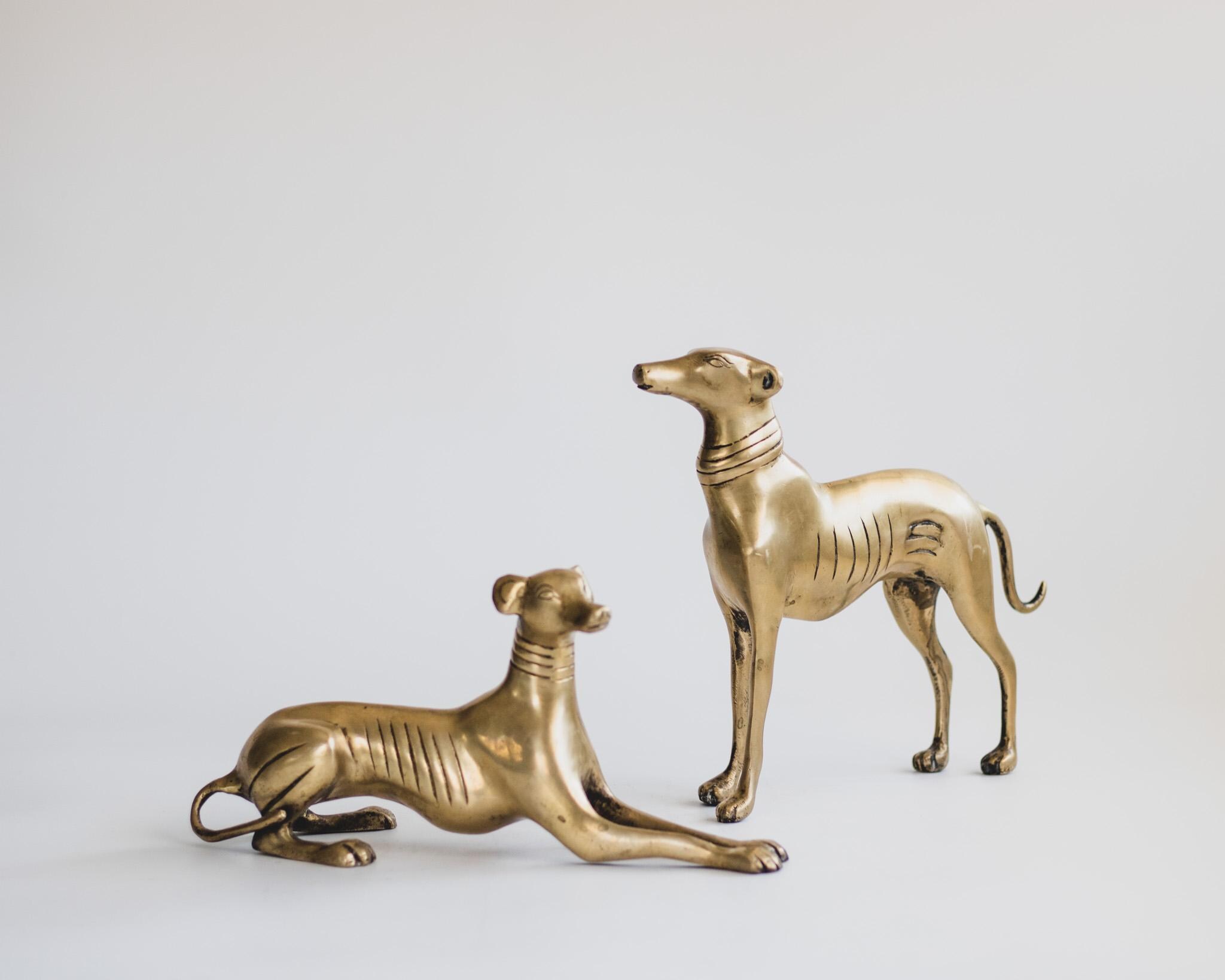 Large Brass Greyhound Sculpture - Etsy