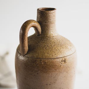 Assorted Antique European Stoneware Bottles: Rustic Farmhouse Pottery from Portugal, Germany + Amsterdam image 11