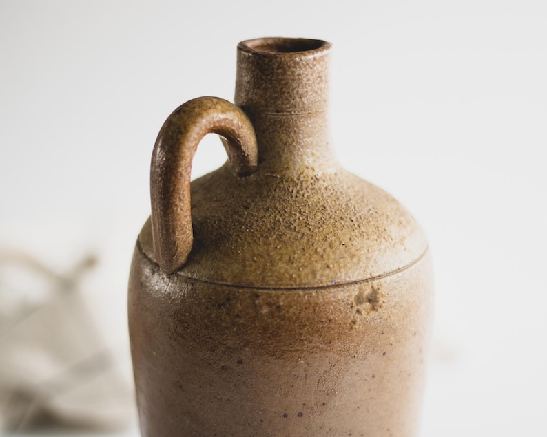 Assorted Antique European Stoneware Bottles: Rustic Farmhouse Pottery from Portugal, Germany + Amsterdam image 11