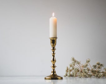 Vintage Single Brass Candlestick, Traditional Brass Candle Holder, Brass Taper Candlestick, Farmhouse Candlestick Holder