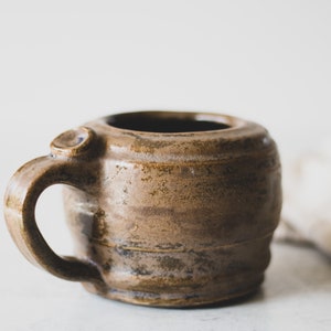 Brown Handmade Ceramic Mug, Organic Modern Farmhouse Decor, Earthy Minimalist Studio Pottery, Wabi Sabi Mug, Brown Coffee Mug, Coffee Gift image 2