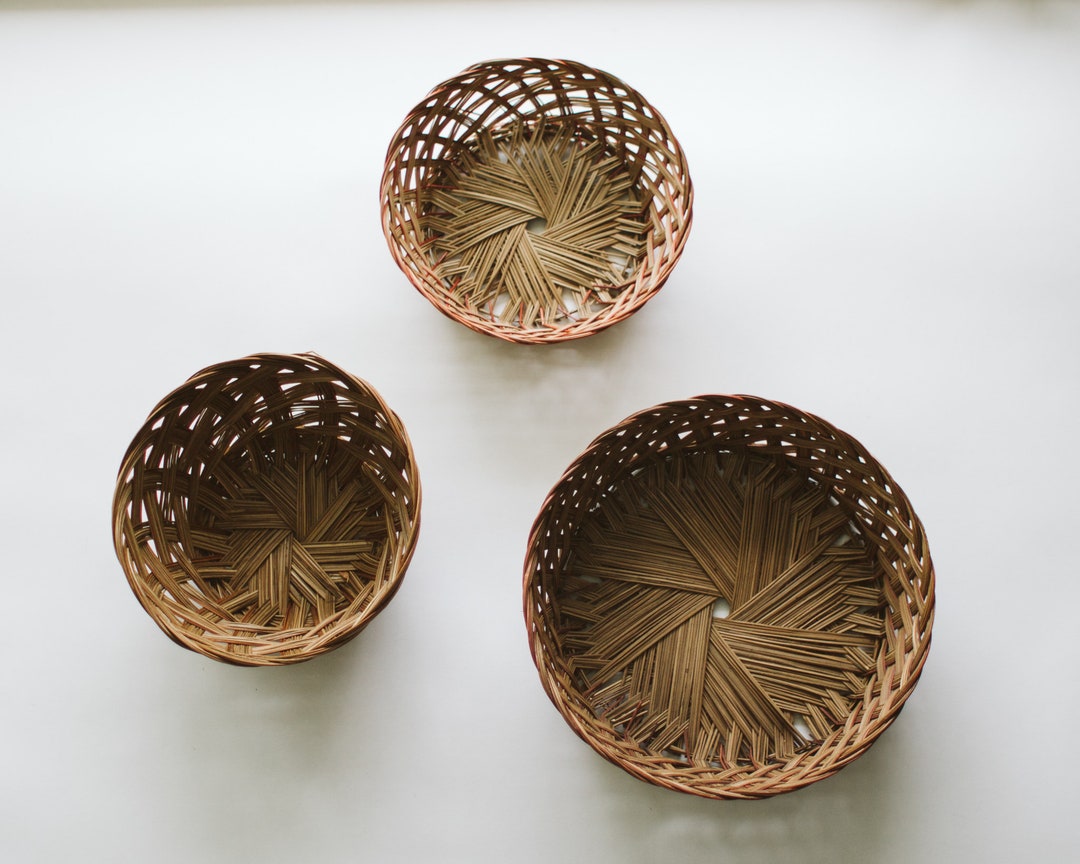 Wicker Wall Basket Set: Boho Farmhouse Decor, Set of 3 - Etsy