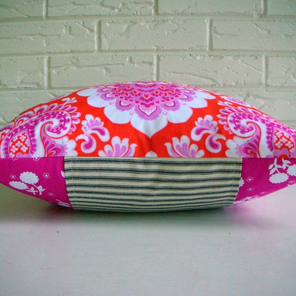 Colorful Bohemian Pillow Cover - Orange Magenta Throw Pillow - Boho Girls Room Decor