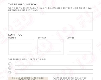 Brain Dump Journal – Mental Clarity & Productivity Planner (PDF)