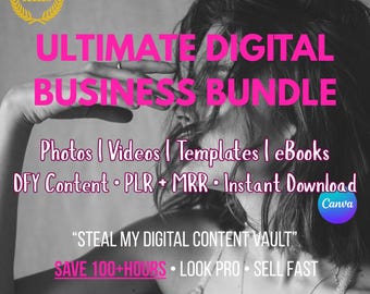 Digital Business Bundle – PLR/MRR Canva Templates, ChatGPT Prompts & Social Media Guides