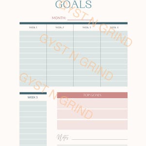Monthly Goals