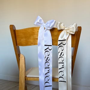 Reserved Wedding Chair Ribbons – Personalized Reserved Seating Ribbon for Ceremony, Custom Name Ribbon Wedding Decor