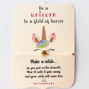 Be a Unicorn Wish Bracelet: Silver Star Charm, Adjustable Friendship Jewelry