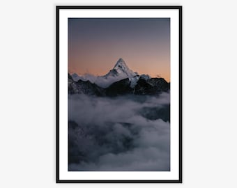 Stampa fotografica di Ama Dablam Nepal, paesaggio dell'Himalaya, arte murale