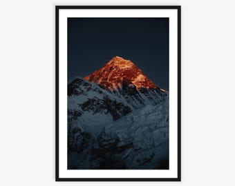 Stampa fotografica del Monte Everest, arte murale del paesaggio nepalese