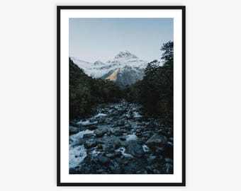 Fotografia paesaggistica di Milford Sound, Nuova Zelanda, stampa paesaggistica, arte murale paesaggistica, arte murale neozelandese, stampa neozelandese, arte murale, poster di viaggio, arte neozelandese