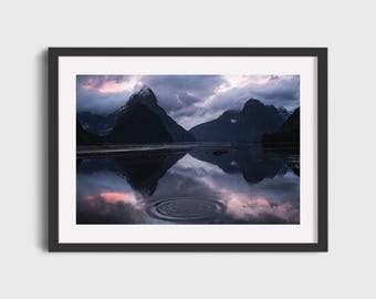 Milford Sound Photography Print, New Zealand Landscape Wall Art
