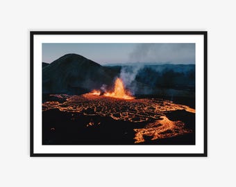 Stampa fotografica di un vulcano islandese, spettacolare paesaggio da parete
