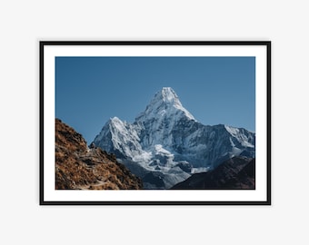 Stampa fotografica di Ama Dablam, paesaggio montano nepalese, arte murale