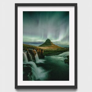 Stampa dell'aurora boreale, fotografia di paesaggi islandesi, arte murale dell'aurora, arte murale islandese, stampa islandese, arte murale, poster di viaggio, arte dell'aurora