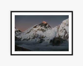 Stampa fotografica del Monte Everest, paesaggio del Nepal, belle arti