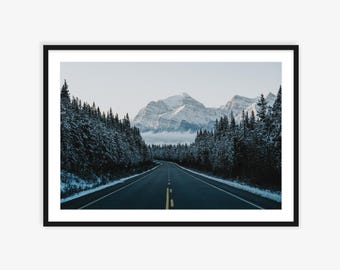 Stampa fotografica di Banff, fotografia paesaggistica del Canada, foto del Monte Temple