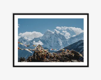 Stampa fotografica delle montagne dell'Himalaya, arte murale del paesaggio nepalese