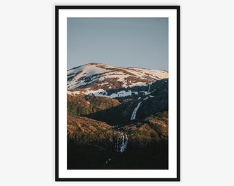 Stampa fotografica di paesaggi montani norvegesi, fotografia artistica, stampa fotografica delle isole Lofoten