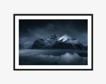 Stampa del paesaggio montano di Banff, Mount Fairview, Canada Wall Art