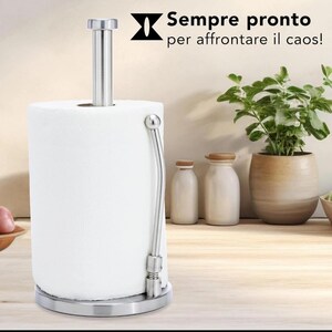Portarotolo carta cucina acciaio inox antiscivolo
