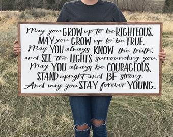 Forever Young, Farmhouse Wall Decor, Inspirational Rustic Wood Sign, Wood Wall Art, Farmhouse Sign, Inspirational Wall Art