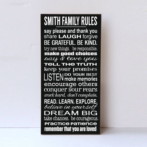 Family Rules Poster - Etsy