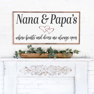 Nana and Papa Wood Sign, Grandparent Home Decor, Gift for Grandparent, Gift for Nana, Gift for Papa, Grandparents Interior Decor image 1