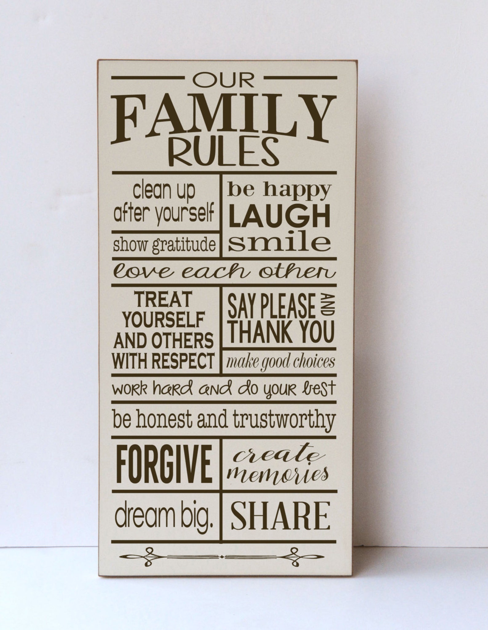 Family Rules Rules of the Family Our Family Rules Wood Etsy