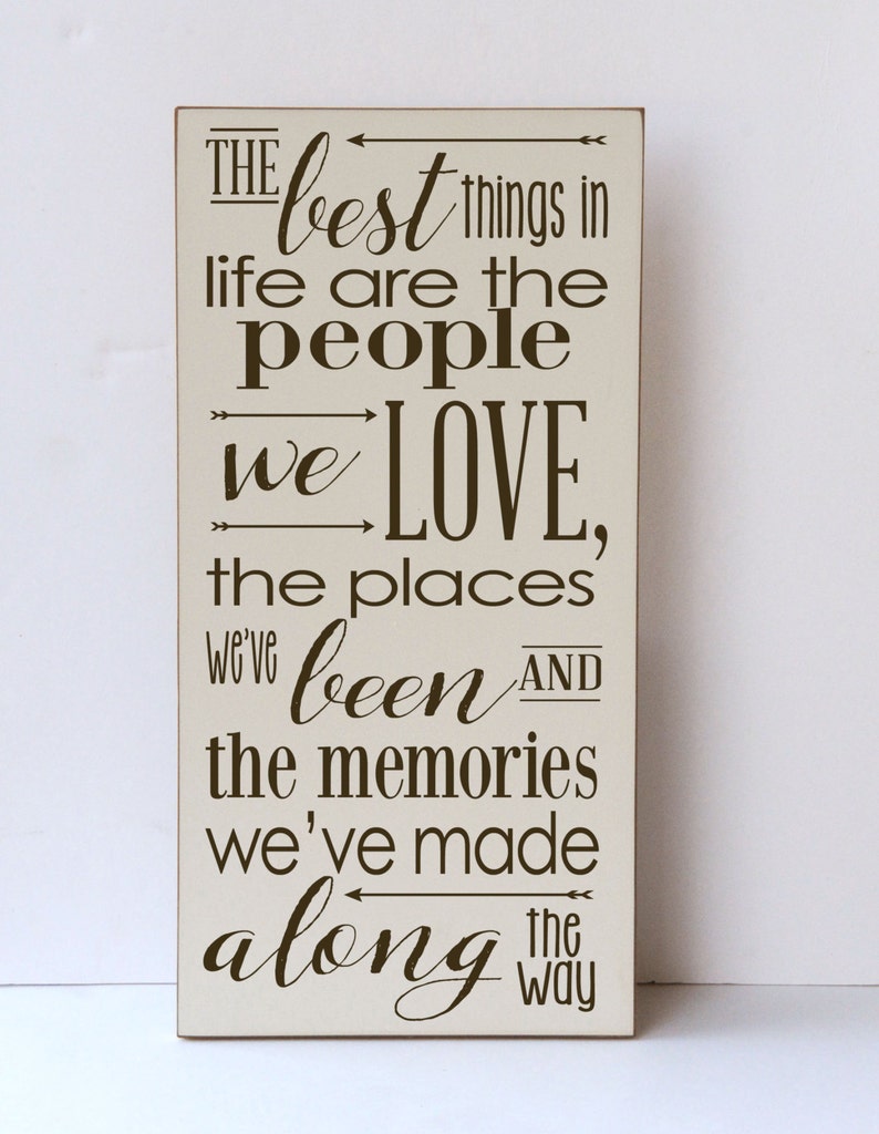 Best Things in Life People We Love Wood Sign Inspirational | Etsy