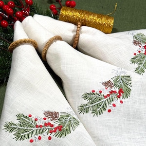 Grey cloth xmas dinner napkins - Etsy 日本