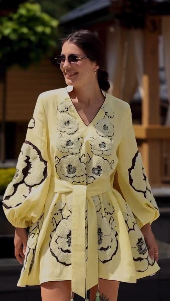 short dress in embroidered fabric Meet Me in Paradise White Multi Floral Embroidered Cotton Mini Dress