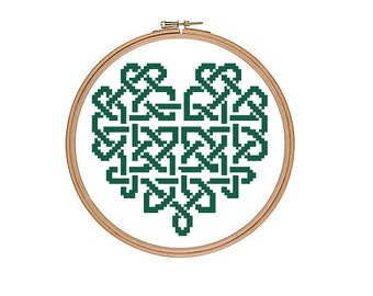 Celtic Love Heart Counted Cross Stitch Pattern PDF Instant Download