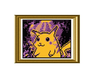 Pikachu Pokemon Trading Card Cross Stitch PDF Pattern