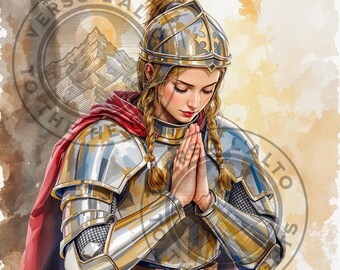 ジャンヌ・ダルクがフランスを救ったイラストアートポスターデジタル