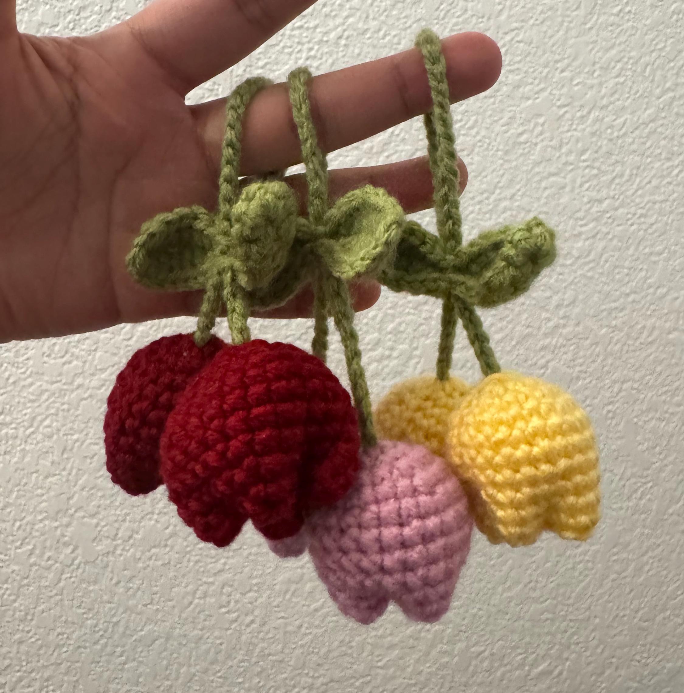 Crochet Tulip Keychain - Etsy