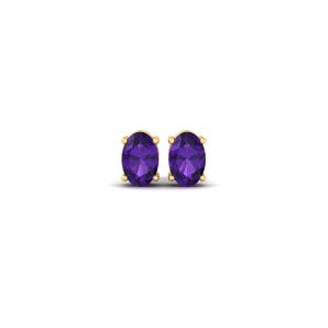 14K Gold Plated Amethyst Stud Earrings: February Birthstone Jewelry