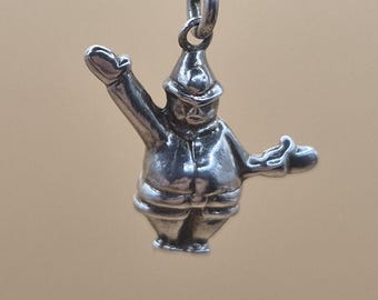 Dije vintage de policía gordo en plata de ley: colgante británico Bobby