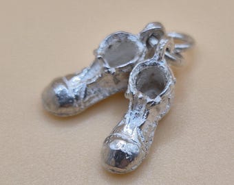 Dije vintage de zapatos de plata de ley: dije de buena suerte de los años 70