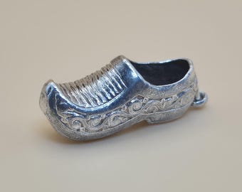 Zueco holandés vintage de plata de ley: colgante de recuerdo de Holanda