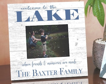 Welcome to the Lake Photo Frame Alternative Printed With Your Picture - Lake House or Vacation Home Gift Idea