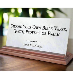 Bible Quote Custom Plaque Personalized Church Religious Gift For Desk Or Shelf - Solid Marble