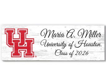 University of Houston Class Year Plaque – Personalized Graduation Gift