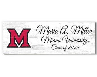 Miami University Class Year Plaque With Name – Personalized for Student, Alumni or Graduation Gift