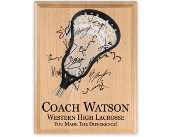 Lacrosse Coach Gift PERSONALIZED Signable Coach's Plaque Sign LAX Team Appreciation High School AAU College University