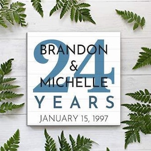 Personalized Anniversary Wood Sign: Rustic Couple Name & Date Gift
