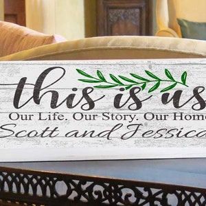 Personalized This Is Us Sign: Solid Wood Family Name Decor