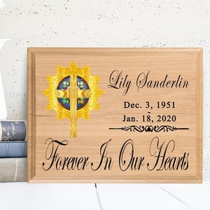 Memorial Plaque Solid Maple Wood - For Shelf or Mantel - Loved One Remembrance Gift