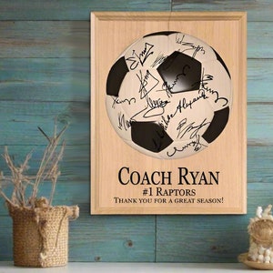 Soccer Coach Gift Plaque Personalized Signable Soccer Coaches Appreciation Custom Made  For Player Signatures **FREE 2nd DAY Air Shipping!